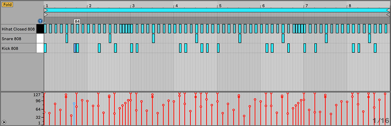 Ableton Live Drum Kit with Velocity