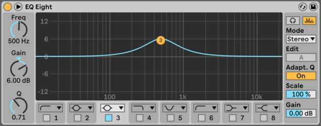 Ableton Live EQ Eight Bell Curve