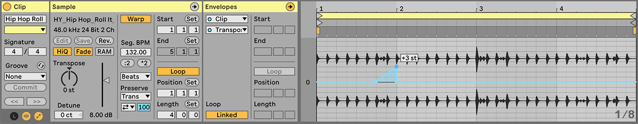 Ableton Live Hi-Hat Roll Pitch