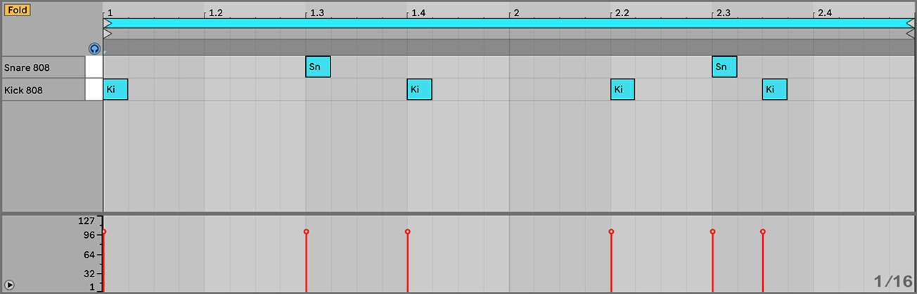 Ableton Live Kick and Snare MIDI