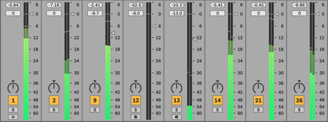 Ableton Live Peak Meters