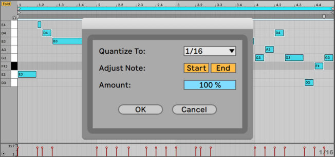 Ableton Live Quantize Command