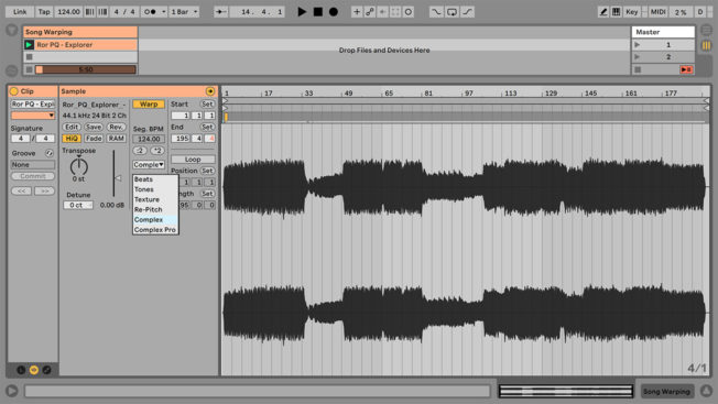 Ableton Live Warp Modes Chooser