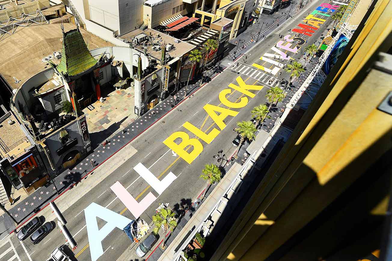 Black Lives Matter Painted on Street