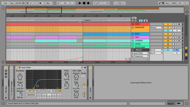 Ableton Live Filter Sweep Automation
