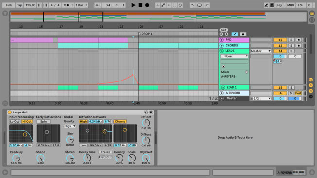 Ableton Live Reverb Swell Automation