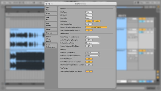 Ableton Live Preferences