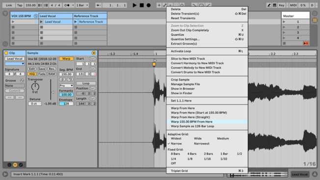  Ableton Live Warping Command