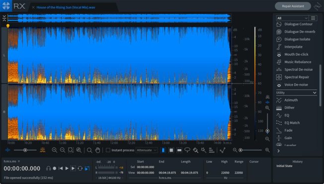 iZotope RX 7 Software Interface